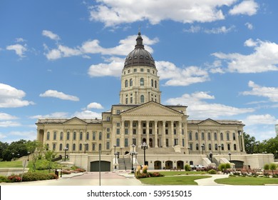 Kansas State Capitol in Topeka during bright day