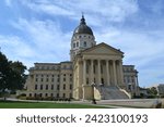 Kansas Statehouse with Beautiful Tall Dome in the Capitol City Topeka