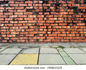 Kaohsiung City, Taiwan, Asia, January 12, 2021: Old Red Brick Wall. Background Texture