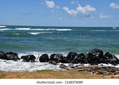 Kapaa Beach Park On Kauai Island In Hawaii