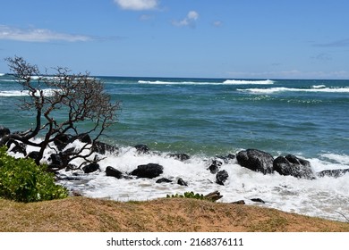 Kapaa Beach Park On Kauai Island In Hawaii