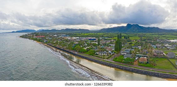 Kapaa Kauai Hawaii Aerial Drone View