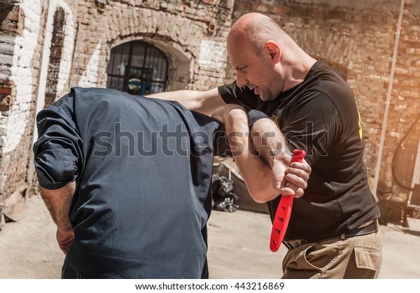 Kapap Instructor Demonstrates Self Defense Techniques Stock Photo Edit Now