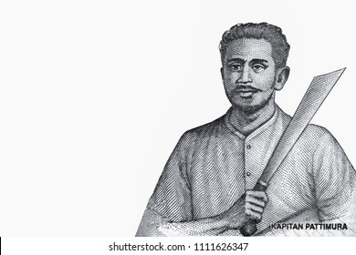 Kapitan Pattimura. Portrait From Indonesia Banknotes.

