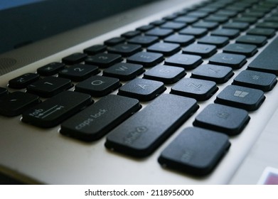 Kapuas Hulu, Indonesia - February 6th 2022 : Close-up Photo Of Laptop Keyboard