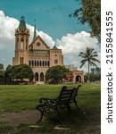 Karachi Frere Hall from the British Colonial Era Picturesque View of the Building on a Cloudy Day.