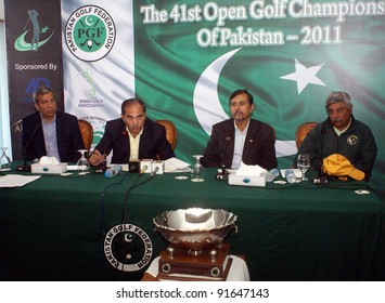 KARACHI, PAKISTAN, DEC 28: Golf Federation (PGF) Honorary Sec, Taimoor Hasan Addresses Press Conference About Open Golf Championship In Karachi On Wednesday, December 28, 2011.