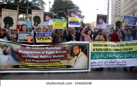 KARACHI, PAKISTAN - JAN 12: Members Of Civil Society Protesting Against Forced 
Disappearance Of Social Activists, On January 12, 2017 In Karachi.