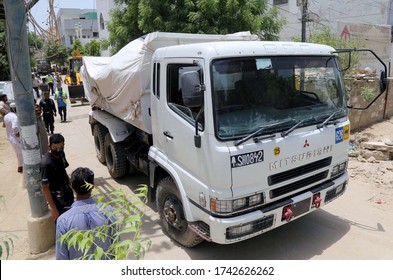 KARACHI, PAKISTAN - MAY 27: Rescue  Collecting The Wreckage Of A Plane At The Site After Completed Investigation Of Plane Crash Incident Under The Supervision Of CAA, On May 27, 2020 In Karachi.