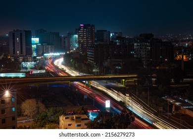 Karachi, Sindh  Pakistan - 051322 : Karachi City View At Night