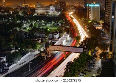 Karachi, Sindh  Pakistan - 051322 : Karachi City View At Night