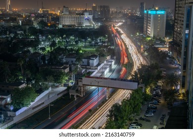 Karachi, Sindh  Pakistan - 051322 : Karachi City View At Night