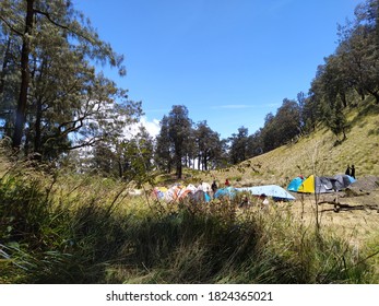 KARANGANYAR/INDONESIA - Sepember 30, 2020 - The Camp Area At Post 5 Gunung Lawu