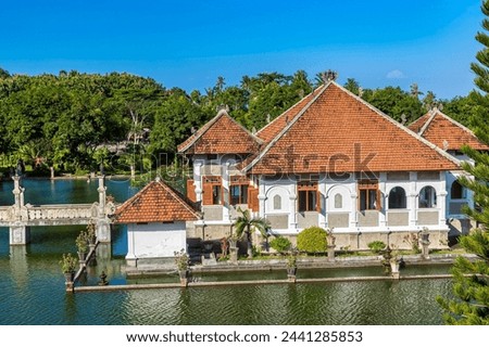 Karangasem Taman Ujung, Water Palace on Bali, Indonesia in a sunny day