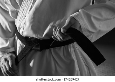 Karate with black belt