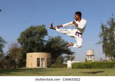 A Karate Flying Kick