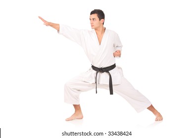 Karate Man Isolated Against White Background Stock Photo 33438424 ...