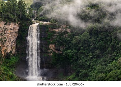Karkloof waterfall on a misty morning in the Natal Midlands, South Africa. - Shutterstock ID 1337204567