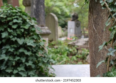 Karl Marx Tomb In Highgate Cemetery, North London