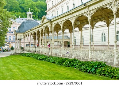 KARLOVY VARY, CZECH REPUBLIC - 24 MAY, 2015:Old town of of Karlovy Vary, Czech Republic on 24 May, 2015. It is one of the nicest spa cities in the world.