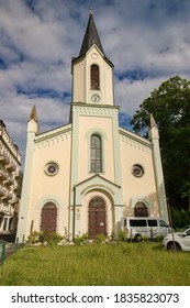 

KARLOVY VARY, CZECH REPUBLIC - July 4, 2020: Church of St. Peter and Paul in Karlovy Vary
