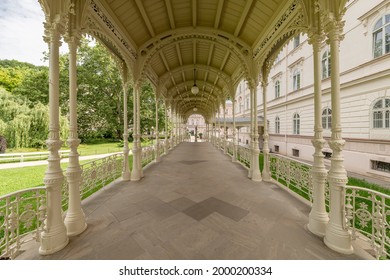 Karlovy Vary, Czech Republic - June 21, 2021: Park colonnade