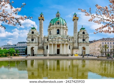 Karlskirche church in spring, Vienna, Austria