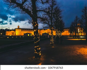 Karlsruhe Schloss Nacht Weihnachten