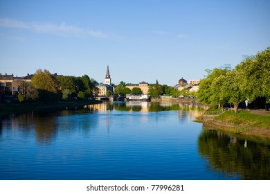 Karlstad city with river klaralven running through