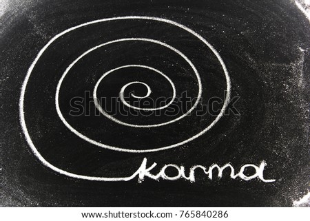 Karma Text With Spiral Shape 