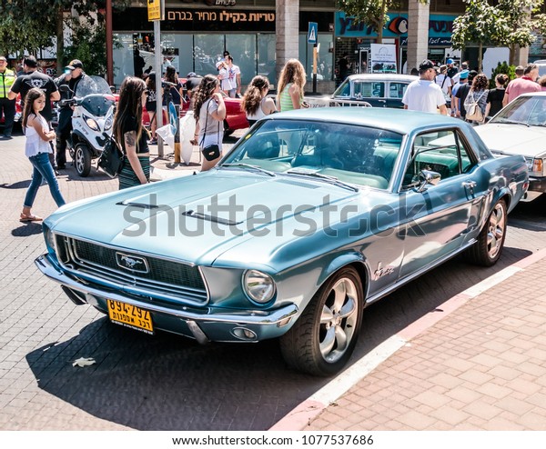 Karmiel, Israel - May 31, 2017 :\
Old Ford Mustang at an exhibition of old cars in the Karmiel\
city