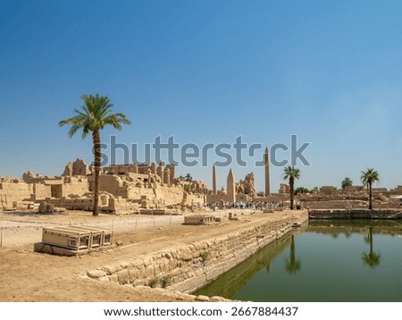 The Karnak Temple complex, a major ancient Egyptian landmark and historical site in Luxor