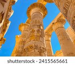 Karnak Temple is dedicated to the temple complex of Ancient Egypt in honor of the god Amun-Ra, his wife Mut and son Khons. Thebes, Karnak, Luxor, Egypt.