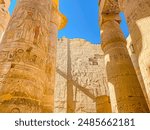 Karnak Temple is dedicated to the temple complex of Ancient Egypt in honor of the god Amun-Ra, his wife Mut and son Khons. Thebes, Karnak, Luxor, Egypt.