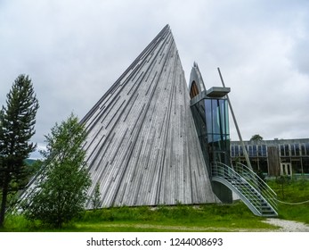 KARSJOK, NORWAY, 8 APRIL 2016: The Wooden Sami Parliament Of Lapland