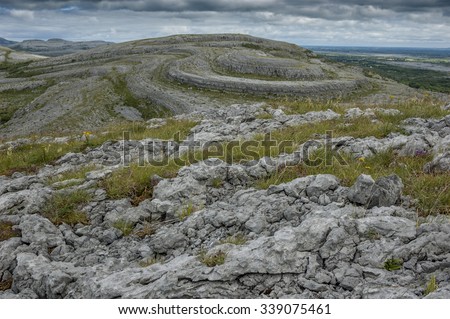 Karst landscape of Burren in Ireland