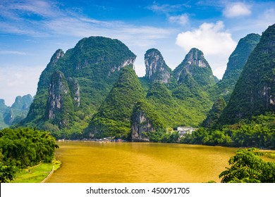 Karst Mountain Landscape On Li River Stock Photo 450091705 | Shutterstock