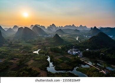 Karst Mountains In Guilin South China