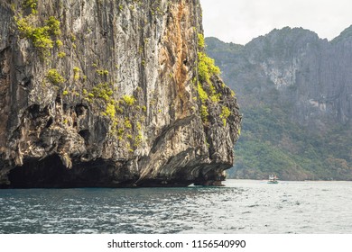 Karst rocks in the water of philippine sea