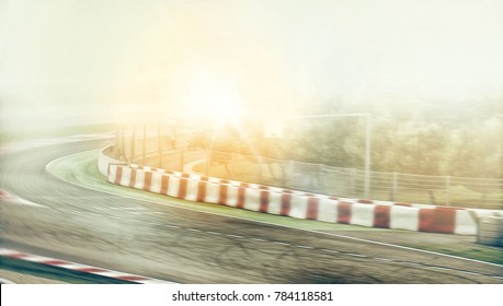 Kart crossing the finish line racer