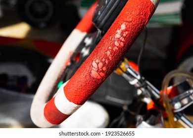 Kart Steering Wheel. The Steering Wheel Is Worn Out.