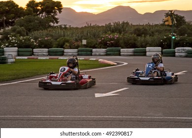 Kart Track. Sunset