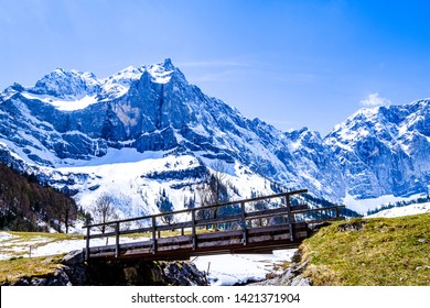 karwendel mountains in austria - small valley called eng alm