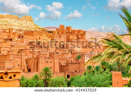 Kasbah Ait Ben Haddou in the Atlas Mountains of Morocco. UNESCO World Heritage Site since 1987. Several films have been shot there