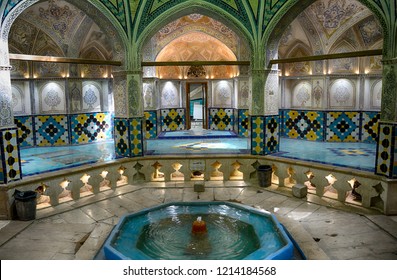KASHAN, IRAN - AUGUST 29: Sultan Mir Ahmad's Hammam at 29 August, 2018 at Kashan, Iran. Hammam is a medieval bath in the Middle East.