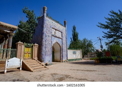 Kashgar, China - Circa September 2019 : Mosque beside the 17th century Tomb of Abakh Khoja or Xiangfei