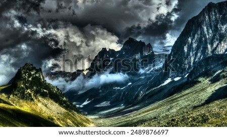 Similar – Panorama road Großglockner illuminated