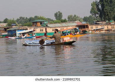 Kashmir, India, June-06-2022, Dal Lake Kashmir House Boat