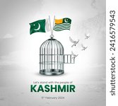 Kashmir Solidarity Day. 5th February. Post, banner, card, poster.
