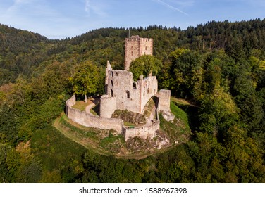 Kastelburg from Waldkirch city, Emmendingen district, Baden-Wurttemberg region, Germany